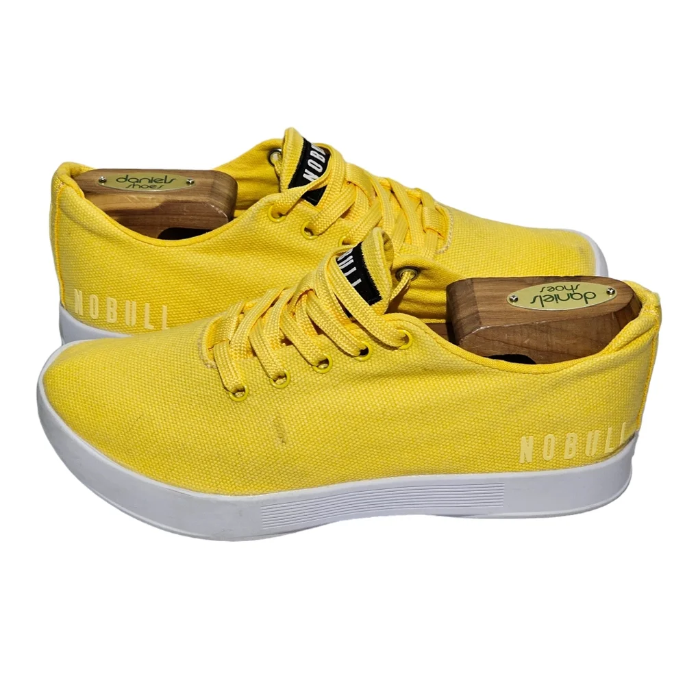 NOBULL Women’s Size 6 Canvas Trainer Sneaker Yellow Lifting Gym - Picture 2 of 13